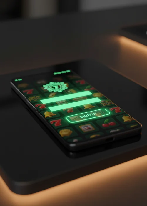 Secure login interface of Gold Fortune Casino displaying fields for username and password with SSL encryption symbol.